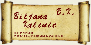 Biljana Kalinić vizit kartica